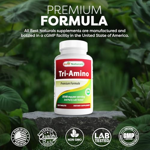 Best Naturals Tri-Amino Complex: L-Arginine, L-Ornithine, L-Lysine - 120 Tablets