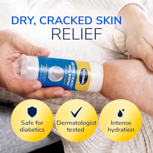 Dr. Scholl's Cracked Heel Repair Balm 2.5oz - 25% Urea for Dry Cracked Feet - Heals & Moisturizes for Healthy Feet