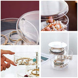 2 Pack Clear Acrylic Hair Accessory Storage Containers with Lids - Stackable Organizer for Hair Ties, Clips, Jewelry