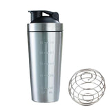 Stainless Steel Protein Shaker with Mixball Blender & Leak-Proof Design - 25oz