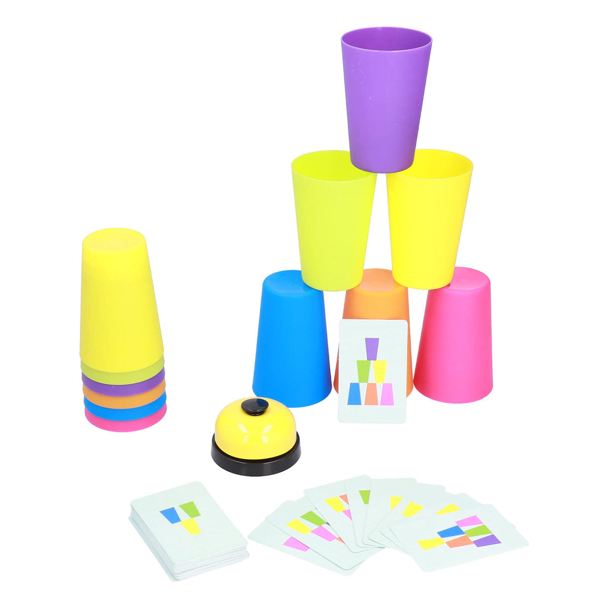 NIBEMINENT Stacking Cups: Educational Picture Card Game for Toddlers