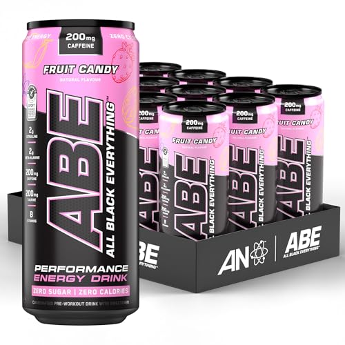 Applied Nutrition ABE Pre Workout Can - All Black Everything (Fruit Candy Flavor, 12 Cans)