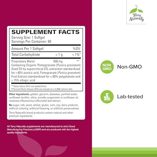 Terry Naturally Pomegranate Seed Oil: Antioxidant Rich Softgels (60 Count)