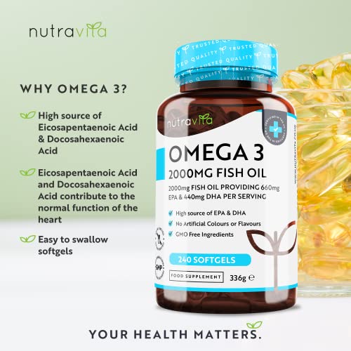 Nutravita Pure Omega 3 Fish Oil 2000mg - Heart and Brain Maintenance