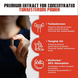 Turkesterone 15,000mg [Max Potency] + BioPerine® for High Absorption Supplement with Tongkat Ali - Increase Lean Muscle Growth & Recovery, Drive & Stamina - USA Made & Non GMO - 120 V Capsules