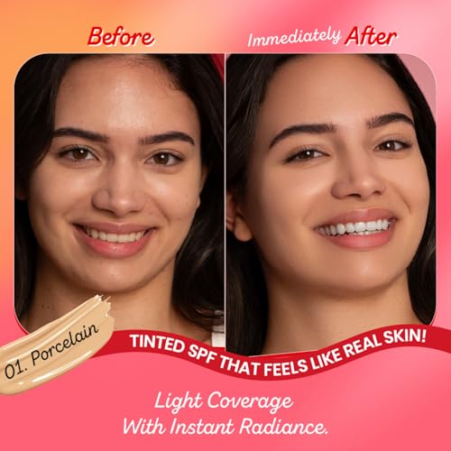 Dot & Key Strawberry Dew Tinted Sunscreen SPF 50+ PA++++ - Porcelain Shade, Water & Sweat Resistant, All Skin Types, 50ml