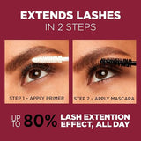 L'Oréal Paris Makeup Double Extend Beauty Tubes Lengthening 2-Step Mascara - Black, 1 Tube