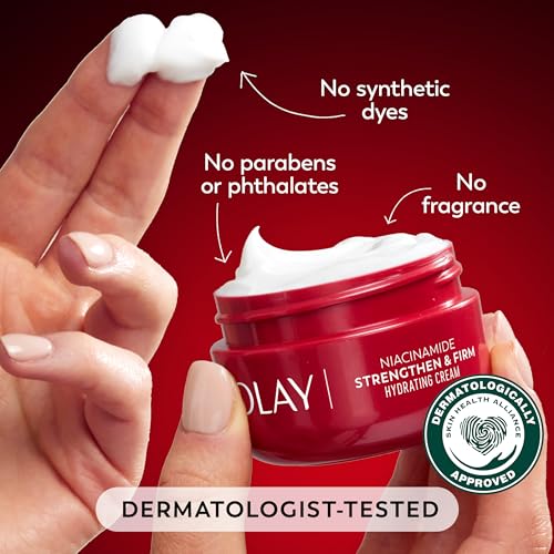 Olay Strong & Firm Niacinamide Face Moisturizer - 2 oz for Hydration & Cell Turnover, Eco Jar