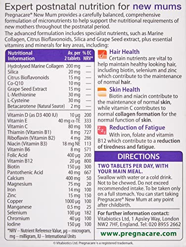 Vitabiotics Biotin with Collagen & Zinc Pregnacare Tablets - 56 Tablets