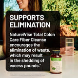 NatureWise Total Colon Care Fiber Cleanse with Herbal Laxatives, Prebiotics, & Digestive Enzymes for Healthy Elimination, Safe Digestion & Weight, Detox, & Gut Health [1 Month Supply - 60 Count]