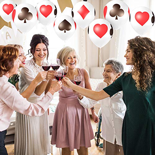 12 Inch Casino Card Night Latex Balloons - 50 Pack Poker Balloons for Casino Party Decorations