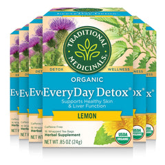 Traditional Medicinals, Detox Teas, Everyday Detox, 16 Wrapped Tea Bags.85 Oz (24 G)
