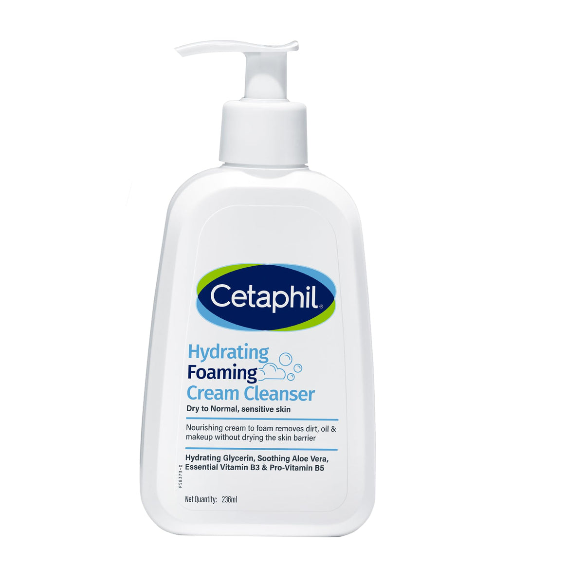 Cetaphil Hydrating Foaming Face Wash | Cream to Foam, Niacinamide & Aloe for Sensitive Skin, 236ml