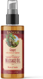 Badger Ginger Arnica Cayenne Warming Massage Oil for Muscle Relief