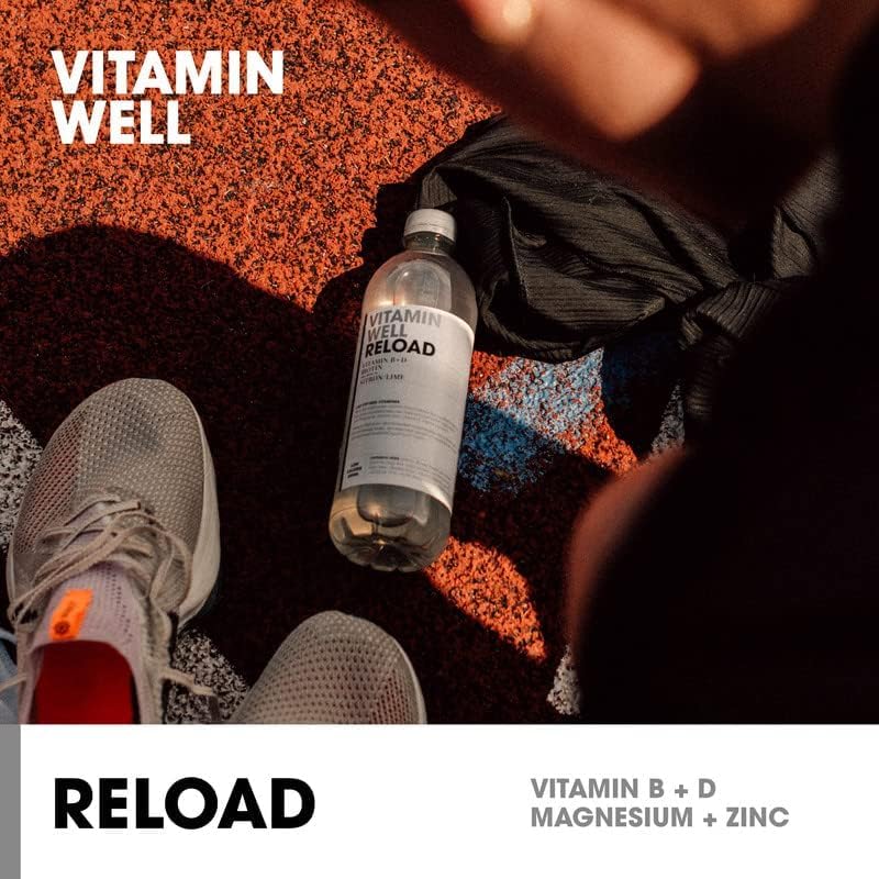 Vitamin Well Reload - Lemon/Lime Electrolyte Drink with Vitamins B, D, Magnesium & Zinc (12-Pack, 500ml)