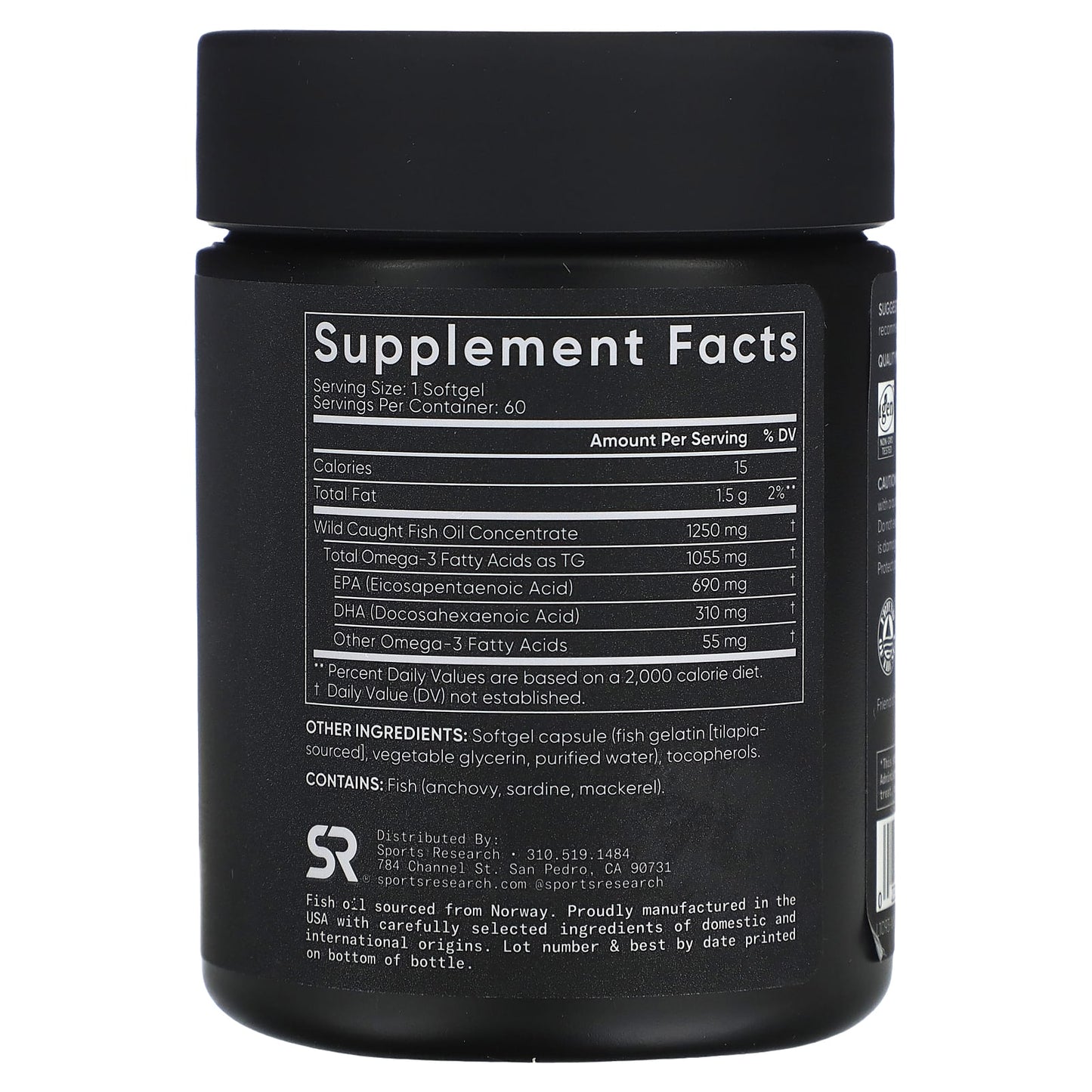 Sports Research, Omega-3 Fish Oil, Triple Strength , 60 Softgels