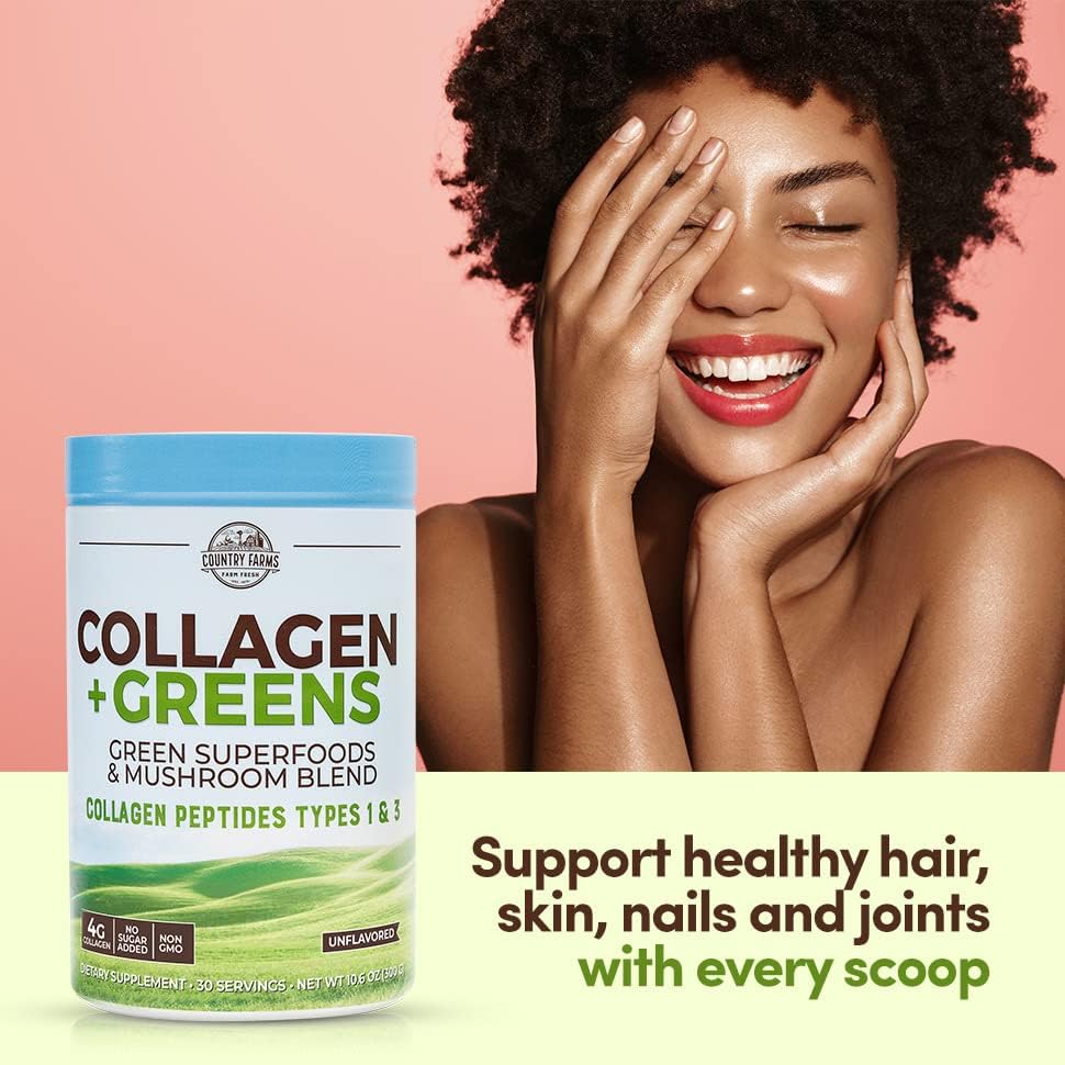 Country Farms, Collagen + Greens, Unflavored, 10.6 oz (300 g)