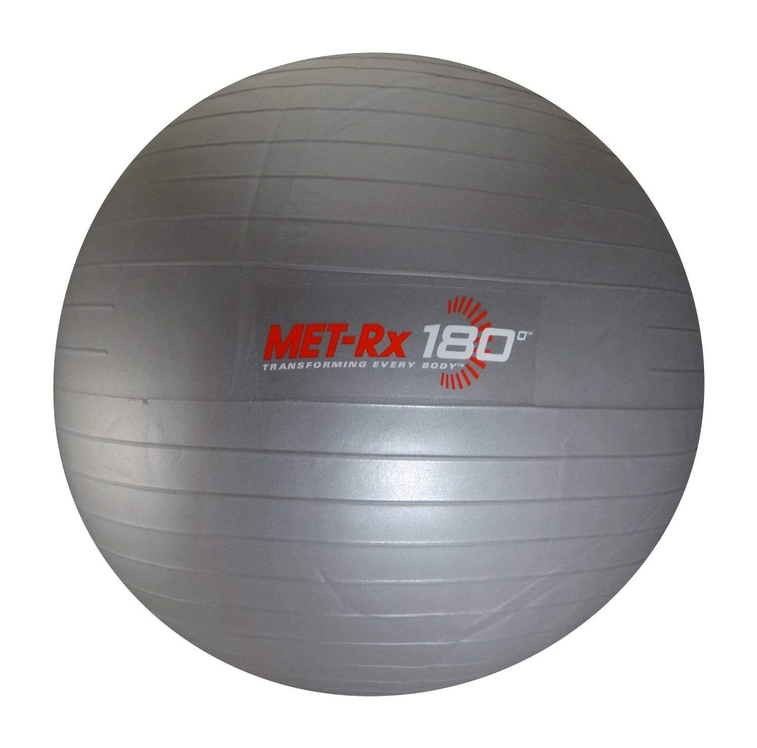 MET-Rx 180 Grey Fitness Exercise Ball with Pump, 45.72 cm (18")