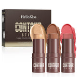 3-in-1 Contouring Stick Set: Blush, Bronzer, & Highlighter