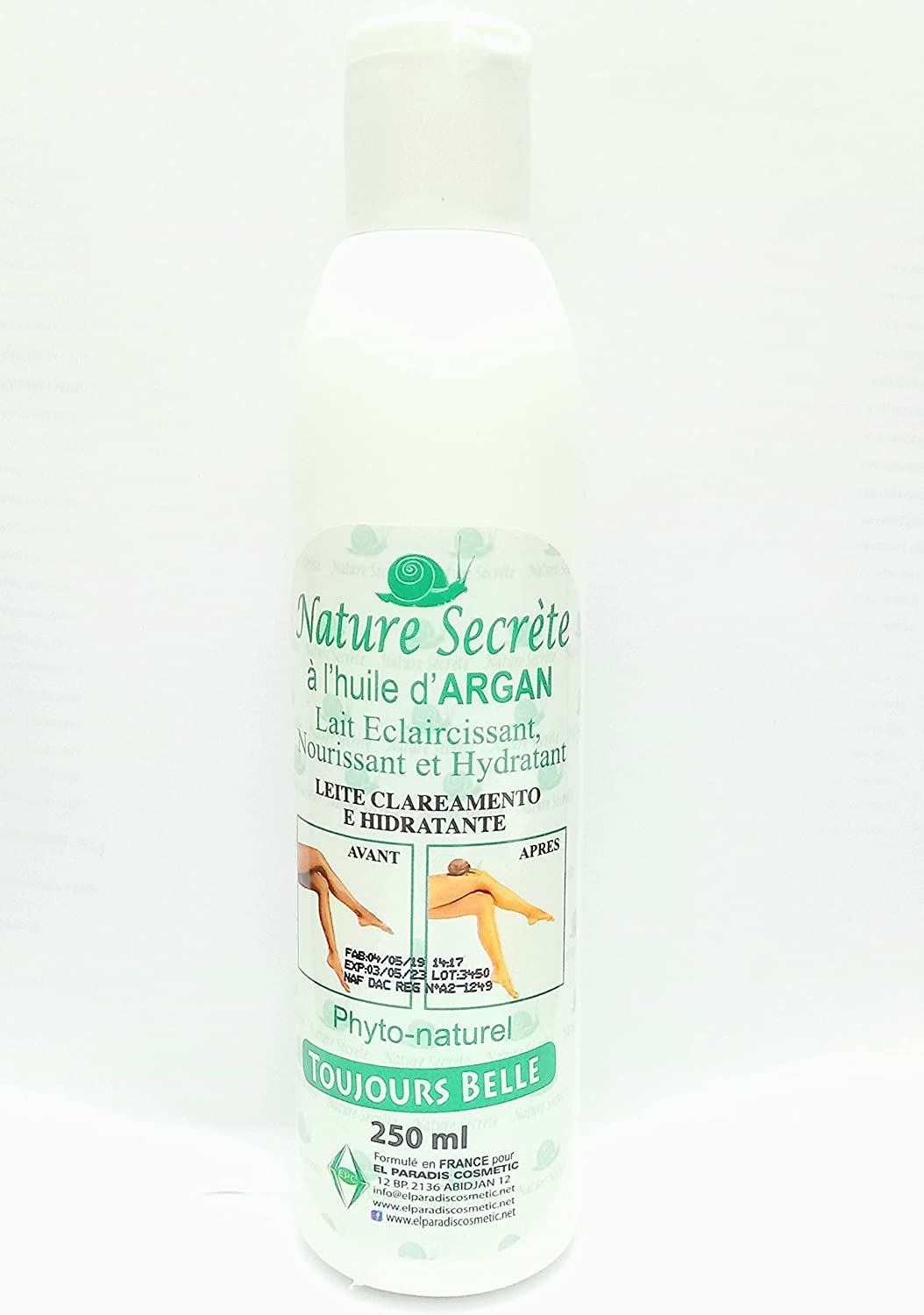 Argan Oil Body Lotion with Lightening Effect - 250ml Hydrating Emulsion