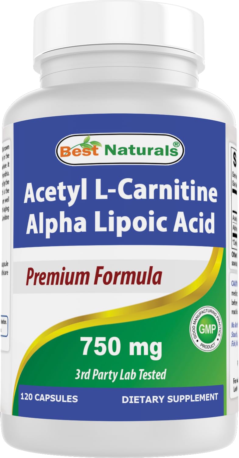 Best Naturals Acetyl L-Carnitine & Alpha Lipoic Acid 750mg - 120 Capsules