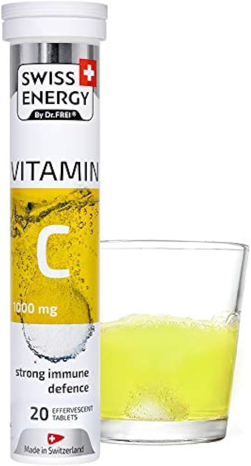 Vitamin C 1000mg Effervescent Tablets - Lemon Flavor for Immune Support (20 Count)