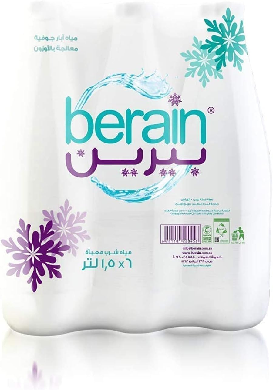 Berain Water Bottle 9 Liters (6x1.5L) - Durable Hydration Solution