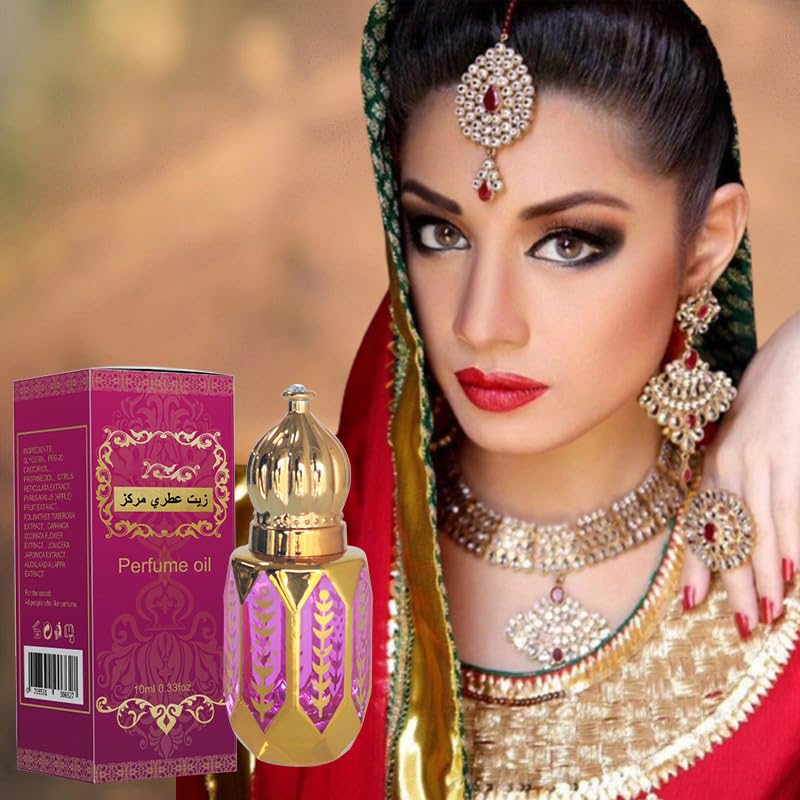 Arabian Roll-On Perfume Oil for Women - Long-Lasting Rose, Apple & Ambergris Scent (10ml)
