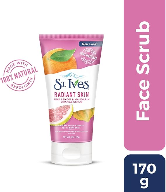St Ives Radiant Skin Pink Lemon Mandarin Orange Scrub 6 Oz