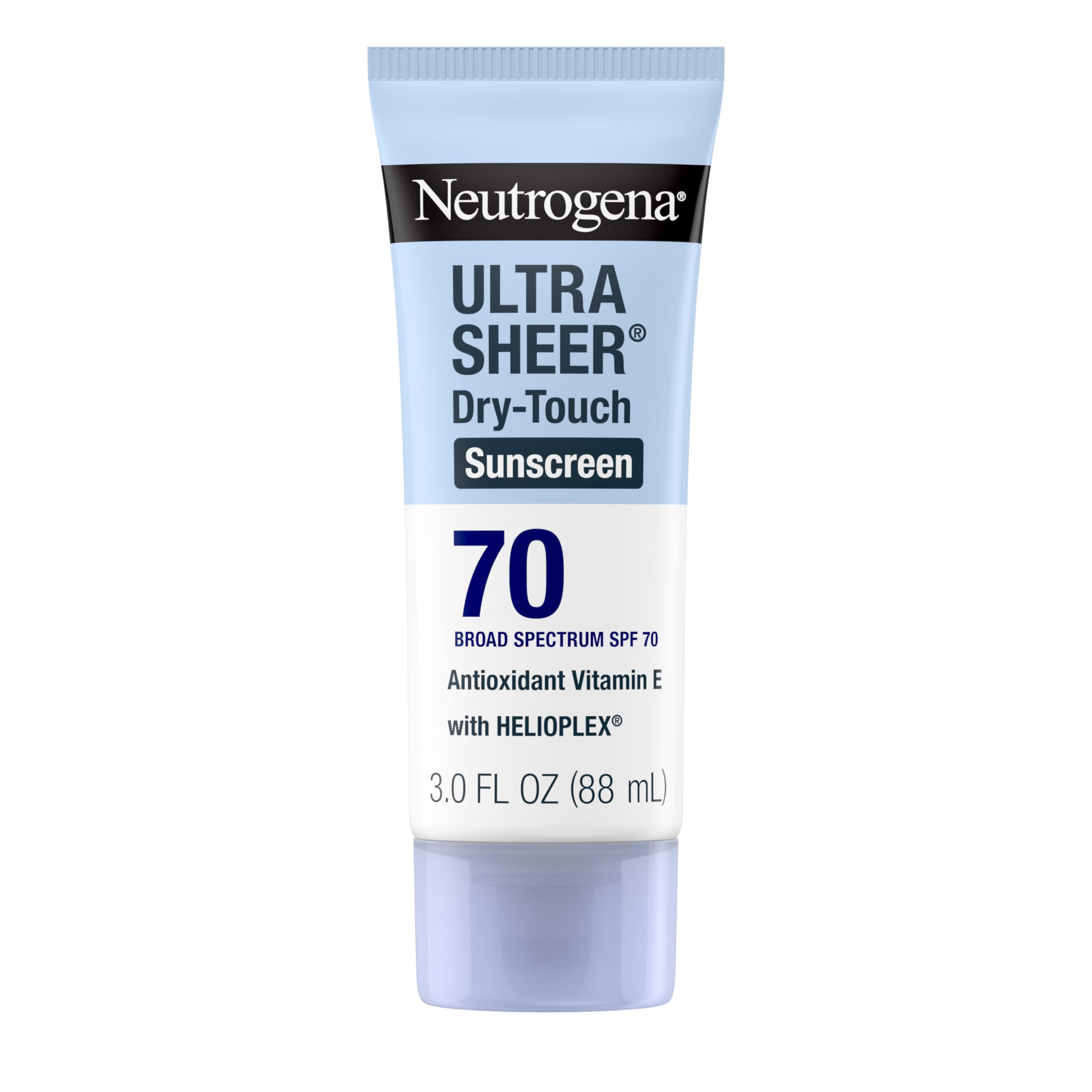 Neutrogena Ultra Sheer Dry-Touch Sunscreen Lotion SPF 70 - Broad Spectrum, Water Resistant, Oil-Free, Non-Comedogenic, Matte Finish - Travel Size 3 Fl Oz