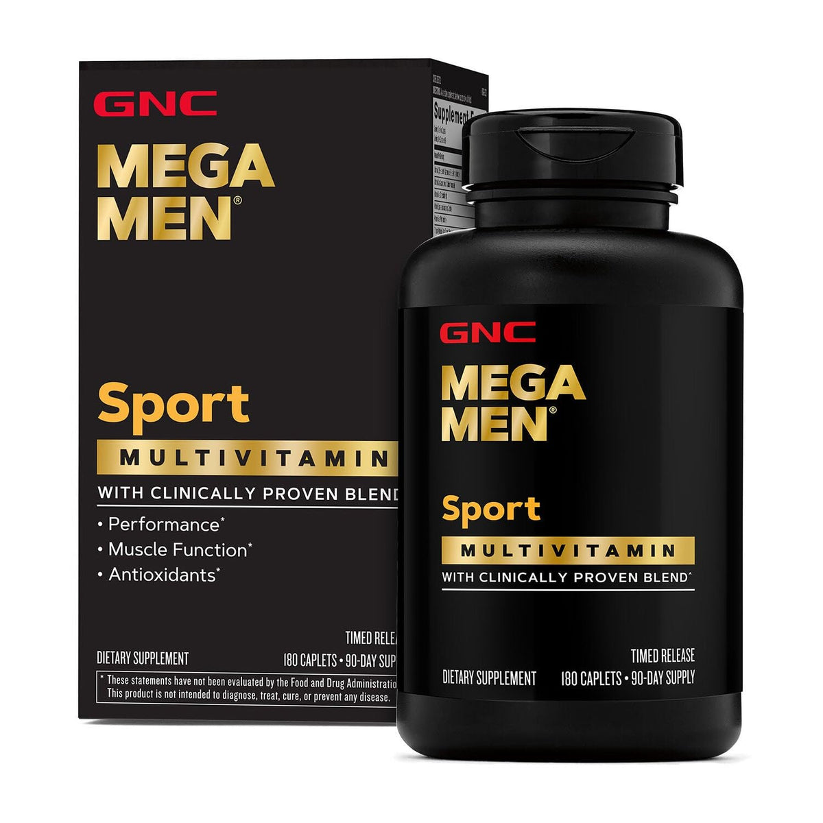 GNC Mega Men Sport Multivitamin - 180 Tablets for Performance & Muscle Function