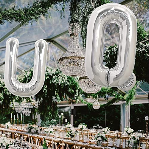 Goldedge Giant Silver Letter H Foil Balloon - 32 Inch