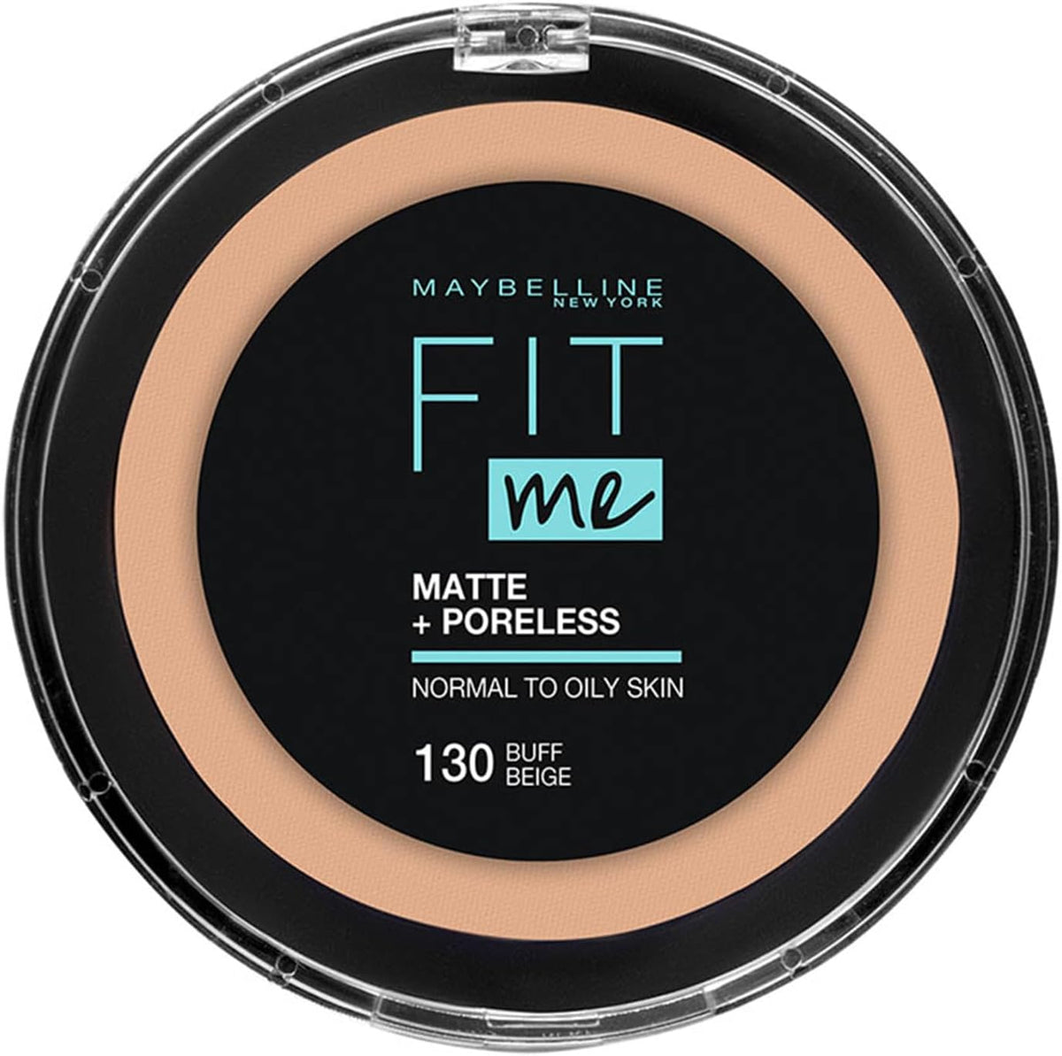 Maybelline Fit Me Matte + Poreless Pressed Powder in Buff Beige, setting powder for a matte finish.