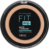 Maybelline Fit Me Matte + Poreless Pressed Powder in Buff Beige, setting powder for a matte finish.