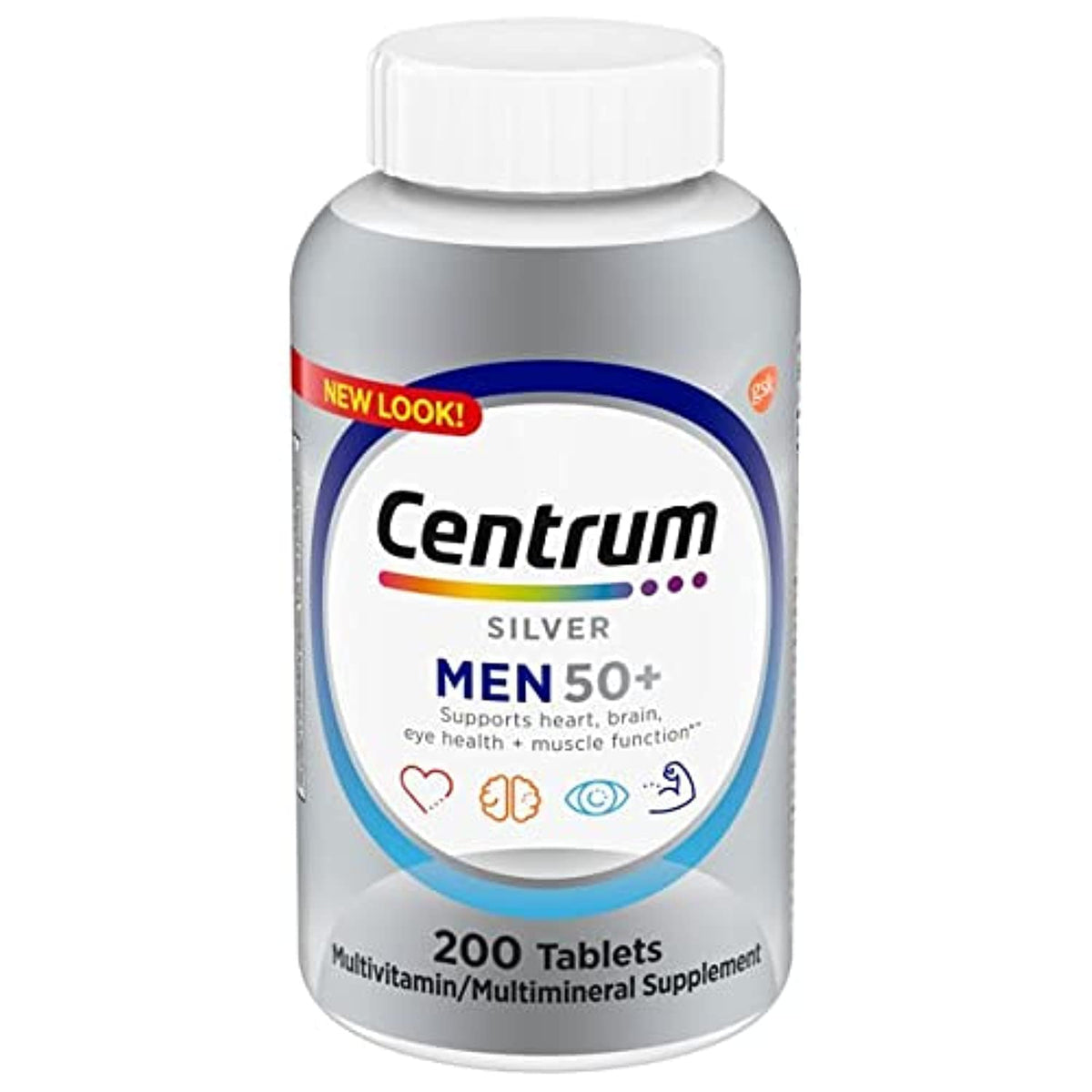 Centrum Silver for Men Over 50 Multivitamins, 200 Tablets