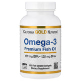 California Gold Nutrition Omega-3 Premium Fish Oil - 100 Softgels (1,100 mg)