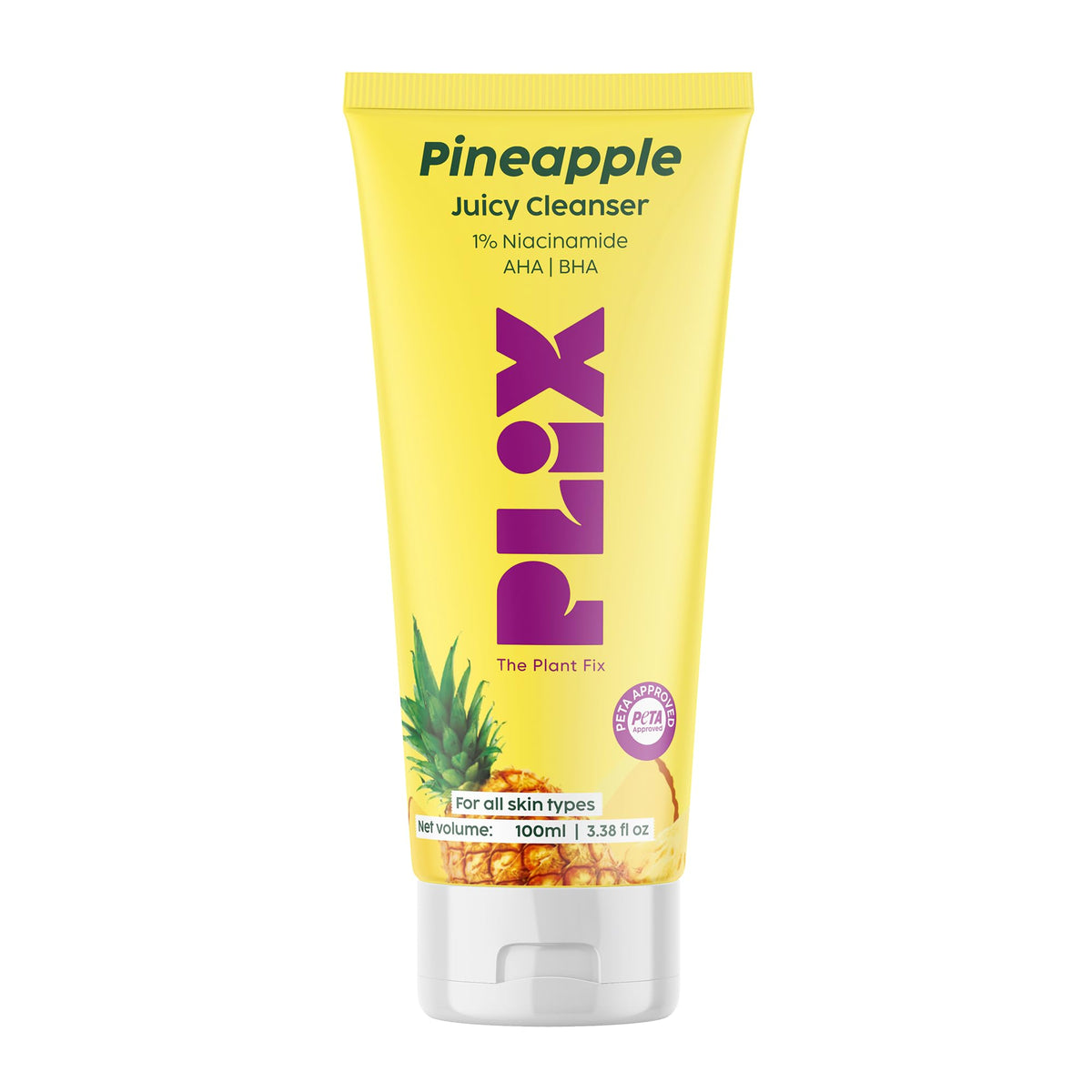 PLIX The Plant Fix 5% Pineapple Foaming Facewash (100ml) | Depigmentation & Brightening Cleanser