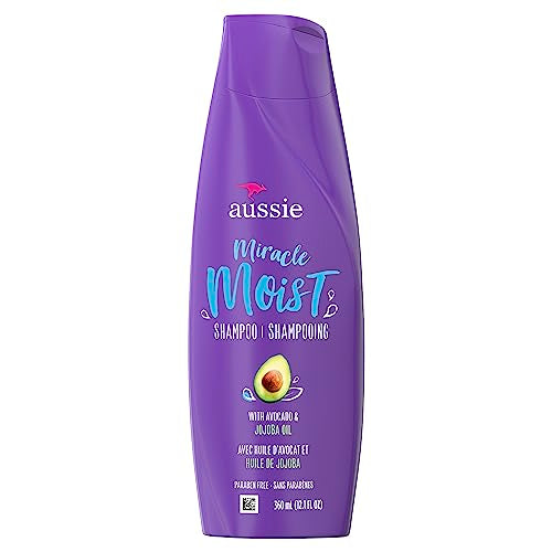 Aussie Miracle Moist Shampoo with Avocado & Australian Jojoba Oil - Paraben Free - 12.1 Fl Oz (360ml)