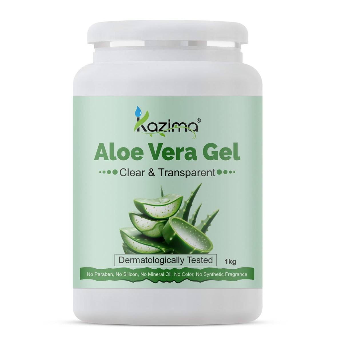 KAZIMA 100% Pure Natural Raw Aloe Vera Gel (1 KG) - Face, Skin & Hair Moisturizer