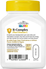 21st Century Healthcare, B Complex Plus Vitamin C, Tablets 100 Count