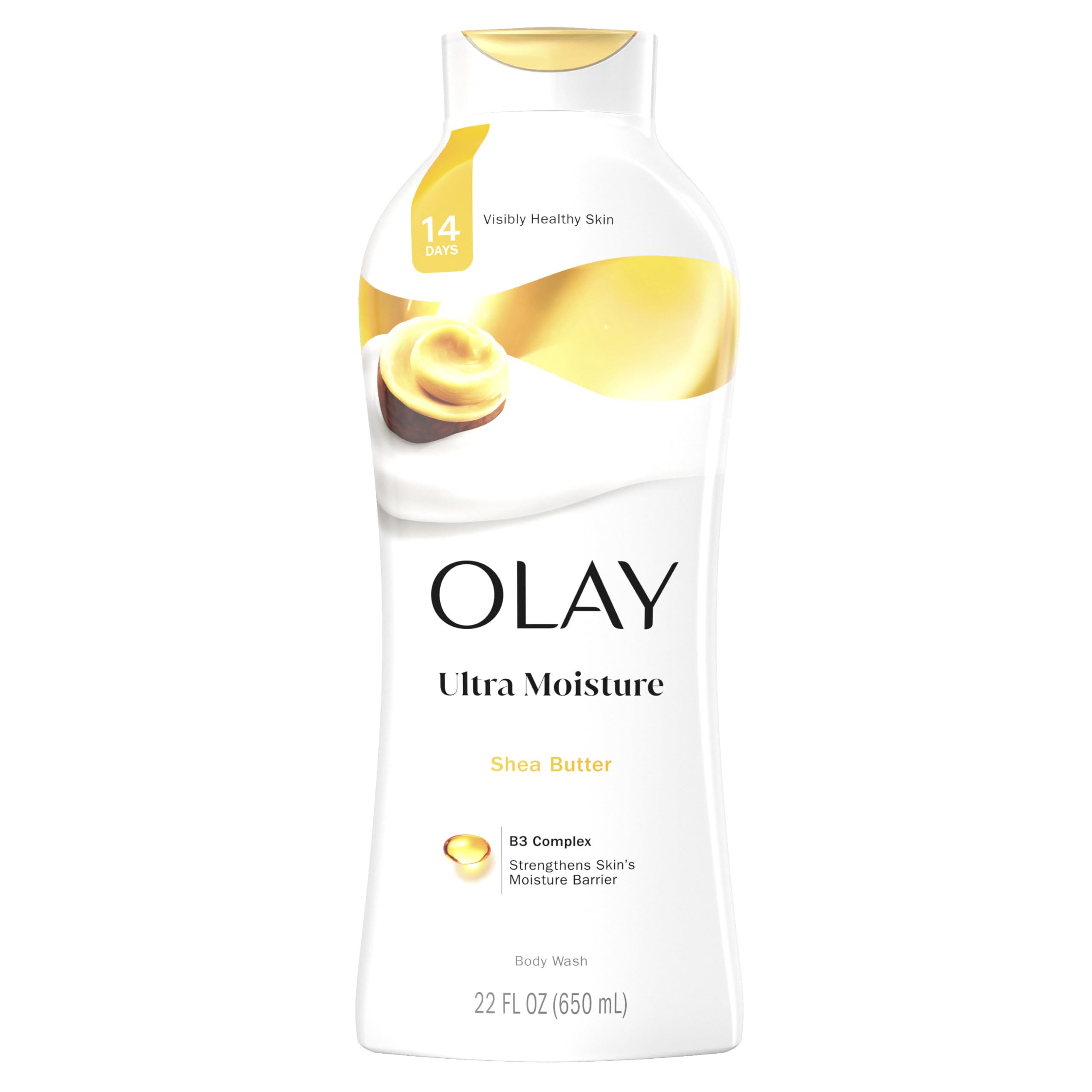 Olay Body Wash for Women, Ultra Moisture with Shea Butter – 24hr Hydration & B3 Vitamin Complex – 22 fl oz