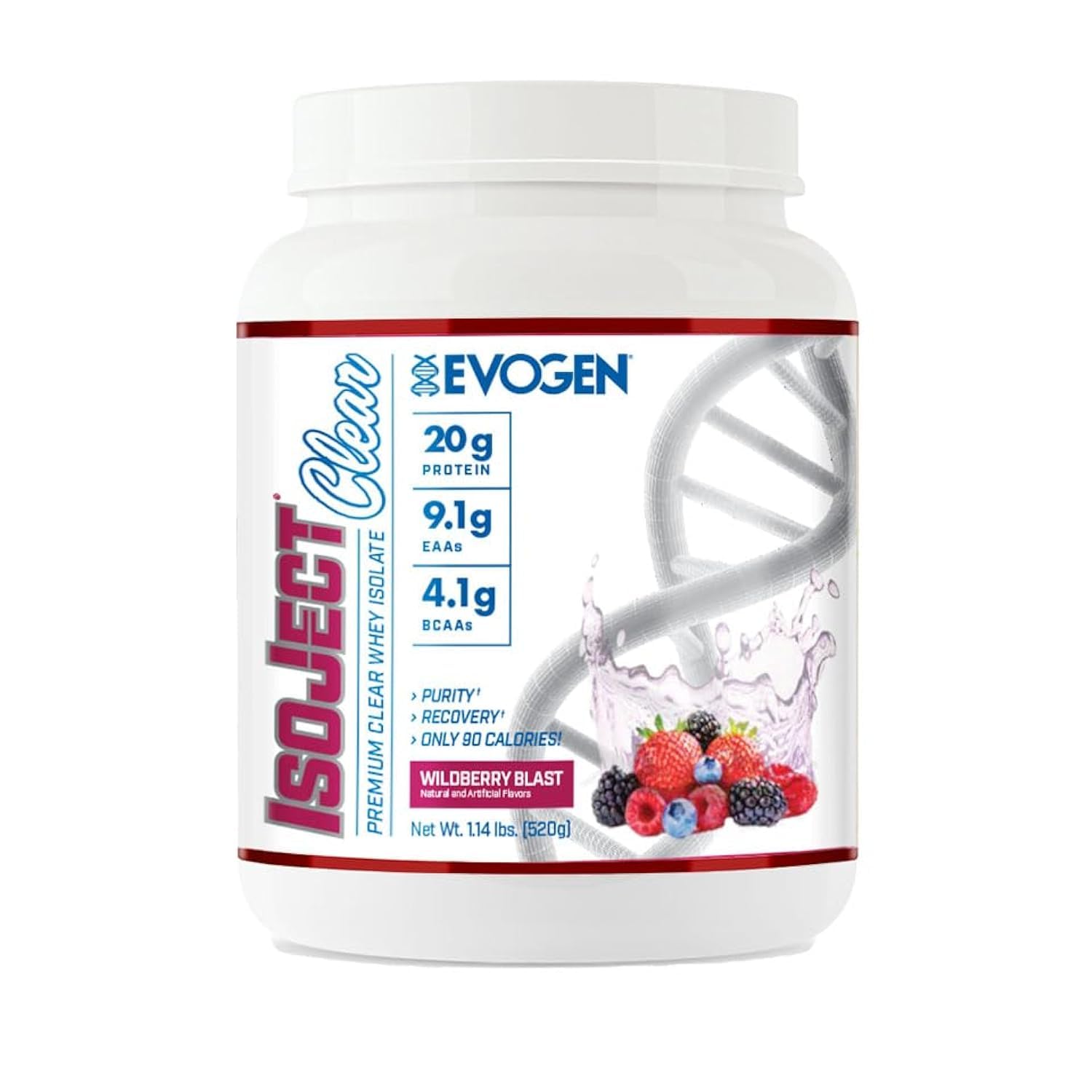 EVOGEN ISOJECT Clear Juice Isolate Protein - Wild Berry, Premium Lean Muscle Formula