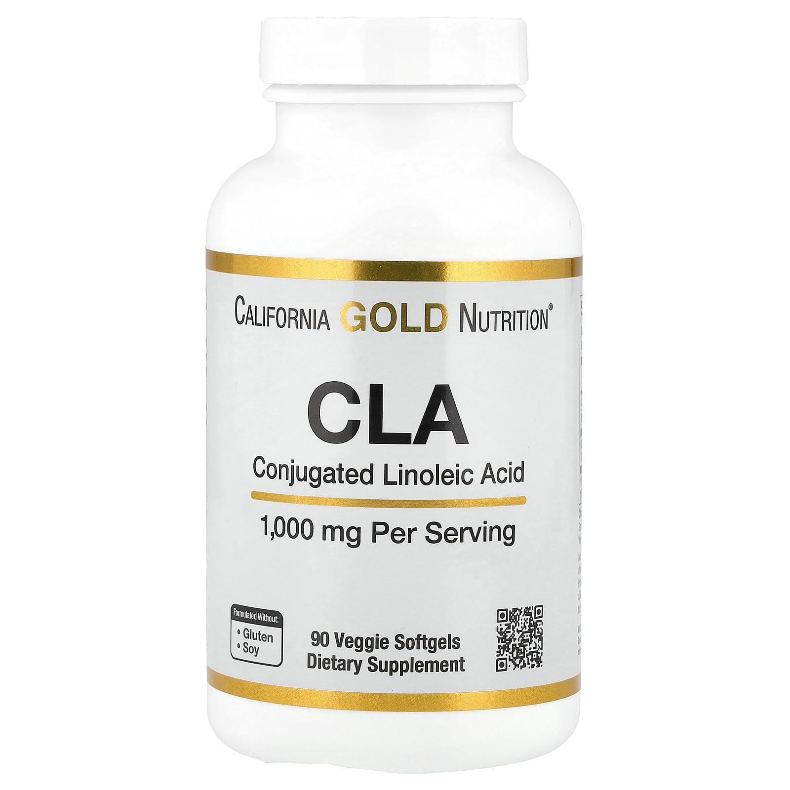 California Gold Nutrition CLA 1,000mg - 90 Veggie Softgels | Plant-Based Fat Metabolism Support