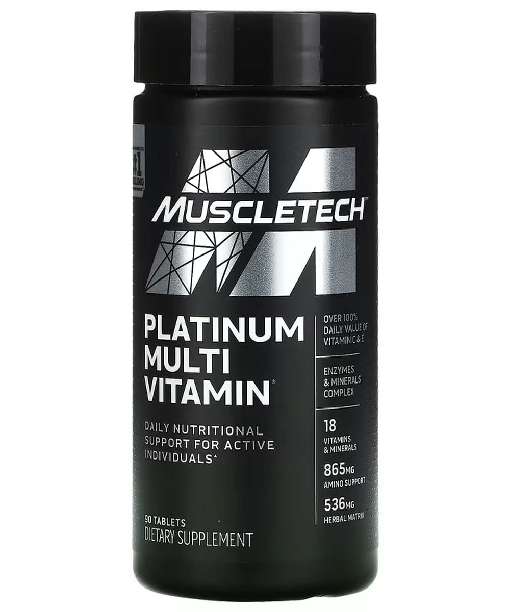 MuscleTech Platinum Multivitamin Unflavored, 90 Capsules