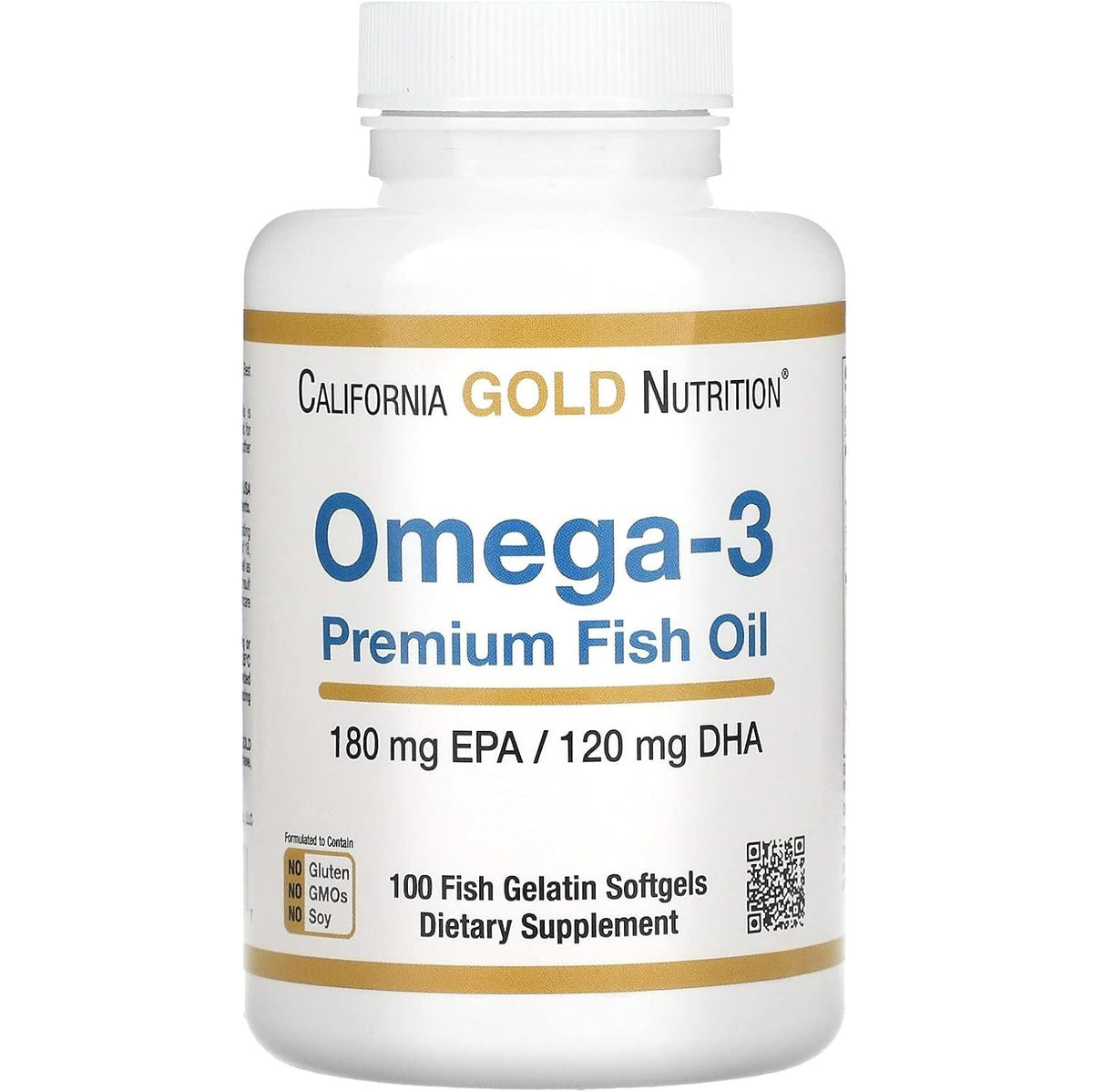 California Gold Nutrition, زيت السمك الممتاز أوميجا 3، 100% جيلاتين سمكي