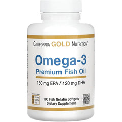 California Gold Nutrition, زيت السمك الممتاز أوميجا 3، 100% جيلاتين سمكي