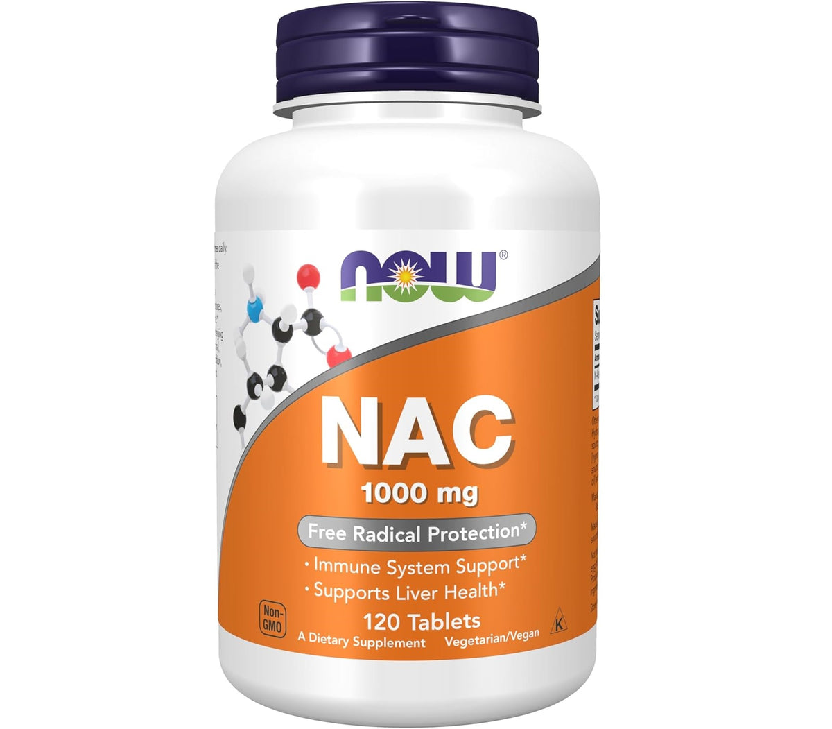 مكملات NOW Foods، NAC (N-Acetyl-Cysteine) 1000 مجم، حماية من الجذور الحرة*، 120 قرصًا 