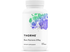 THORNE Basic Nutrients 2/Day - فيتامينات متعددة يومية شاملة ذات توافر حيوي مثالي - تركيبة فيتامينات ومعادن - خالية من الجلوتين ومنتجات الألبان والصويا - 60 كبسولة - 30 وجبة 