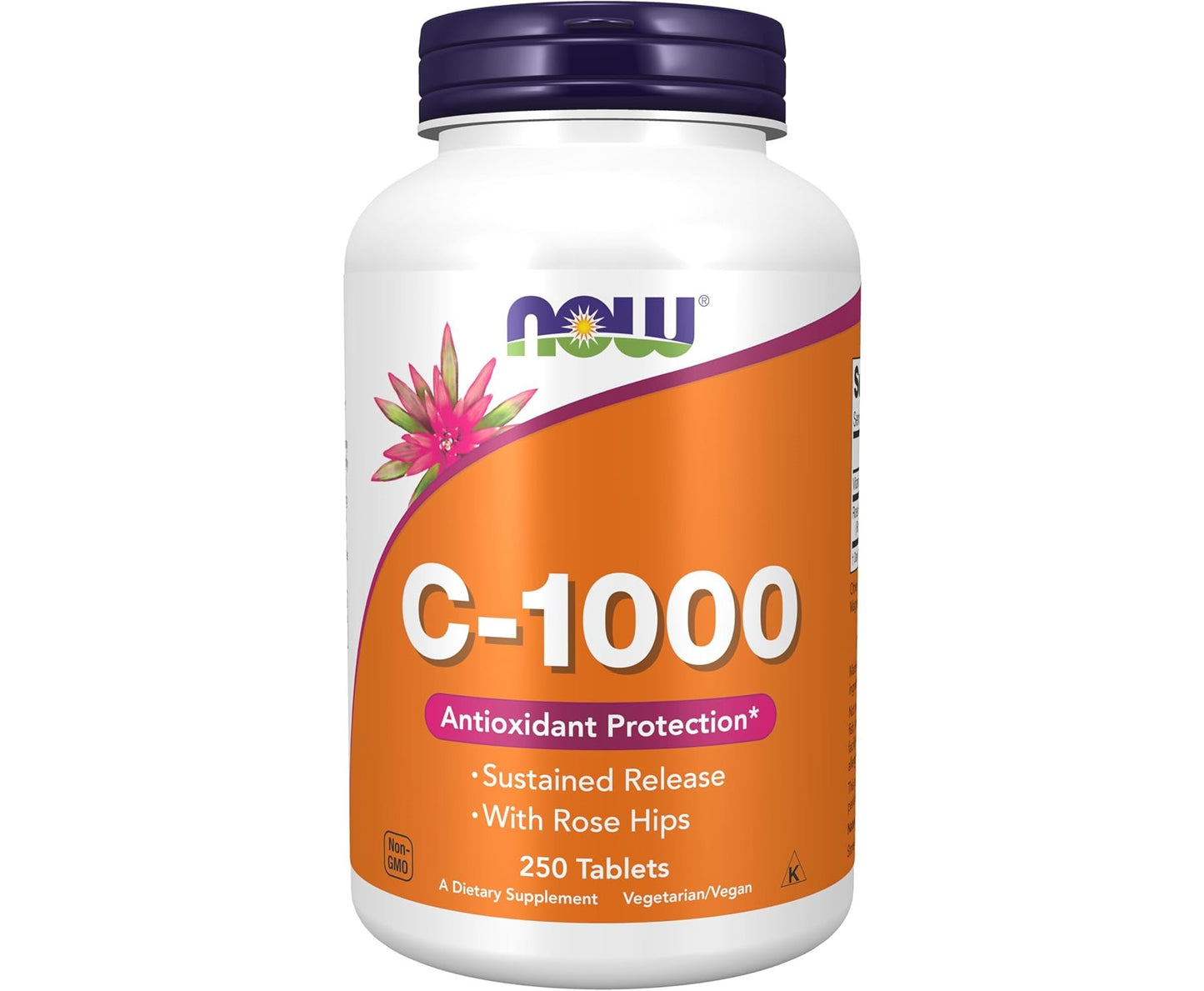 NOW Foods Supplements, Vitamin C-1,000 with Rose Hips, Sustained Release, Antioxidant Protection*, 250 Tablets