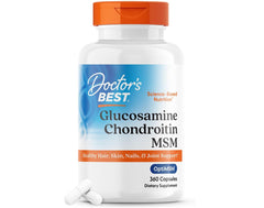 Doctor's Best Glucosamine Chondroitin Msm with OptiMSM Capsules, Joint Support Supplement Supports Healthy Joint Structure, Function & Comfort, Non-GMO, Gluten Free, Soy Free, 360 Count
